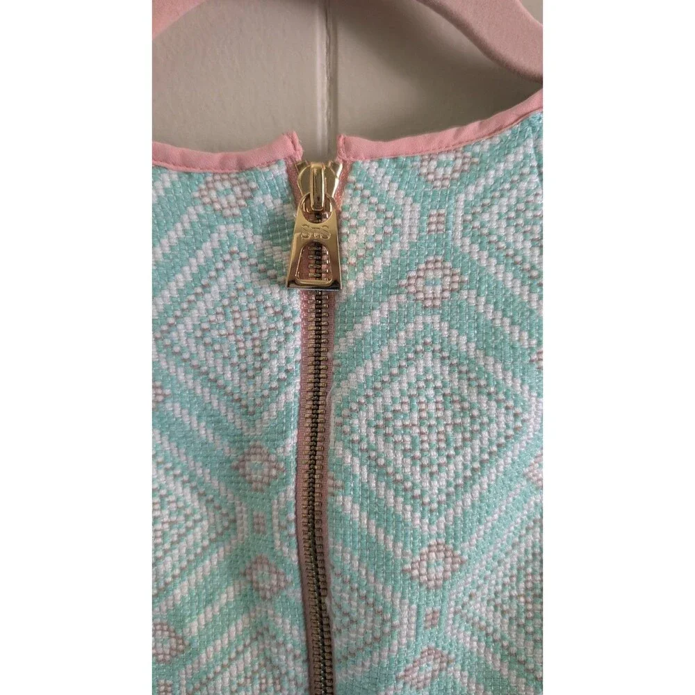 Sail To Sable Dress Sleeveless Green Jacquard Size 2 Preppy Old Money Wedding